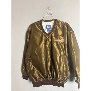 Vintage Cleveland Browns Starter Satin Pullover Jacket XL Brown NFL 90s USA